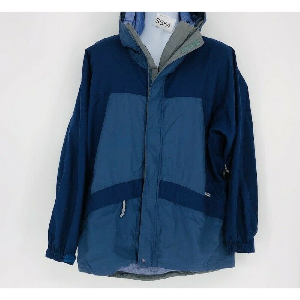 VTG Patagonia 83300 Men's Blue Nylon Long Sleeve Hooded Jacket Size Large